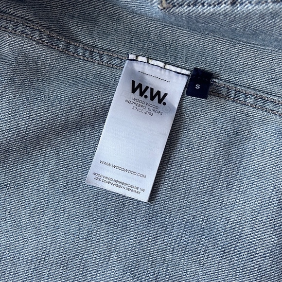 Wood wood blue printer denim jacket size small men - Picture 5 of 6